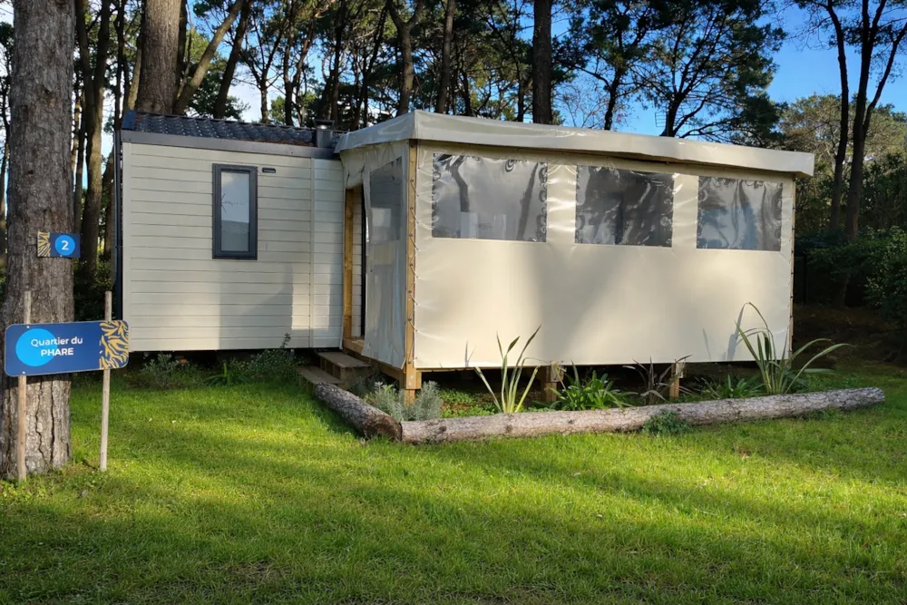 Location - Mobil Home Confort Plus - 27M² - 2 Chambres + Convertible - Terrasse Couverte - Ushuaïa Villages - Camping l'Estuaire ***