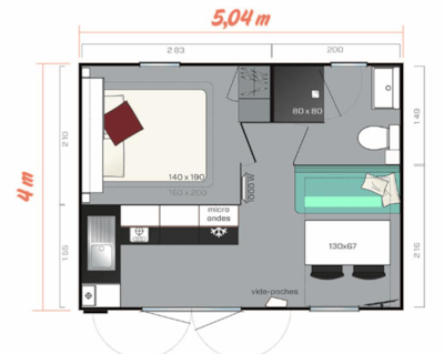 Mobile-home Classique - 20m² - 1 bedroom - sheltered terrace 9m²