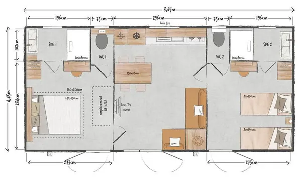 Cottage Family 2 Chambres - 2 Salles De Bain