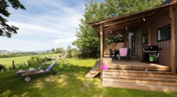 Mietunterkunft - Mobilheim Marjolaine Top Presta - 40 M² - 3 Schlafzimmer - Feldansicht - Clico Chic - Camping Le Village des Meuniers