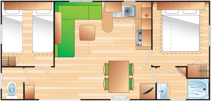 Standard Dominus  25M² - 2 Chambres - Climatisé