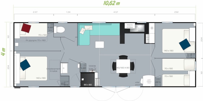 Premium Stella Maris Xl 40M² - 4 Chambres -1 Salle De Bain - Climatisé