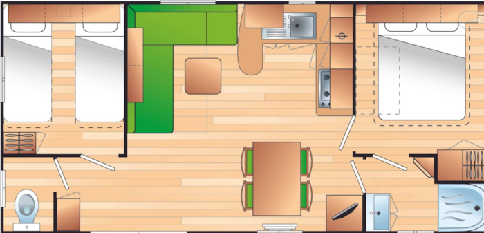 Standard Dominus 25M² - 2 Chambres - Climatisé 4 Pers