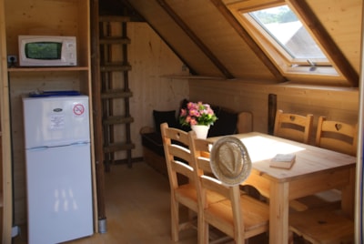 Wooden cabin Trappeur 24m² CONFORT 2 bedrooms + air-conditionning