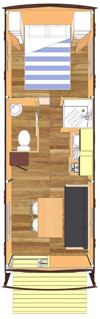Gipsycar 21m² 1 bedroom + Half-covered terrace
