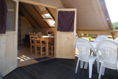 Wooden cabin Trappeur 24m² CONFORT 2 bedrooms + air-conditionning