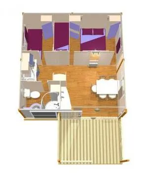 Chalet 28M² Confort 2 Chambres + Terrasse Semi-Couverte