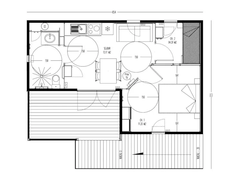 Chalet 35M² Confort+ 2 Chambres - Terrasse Couverte (Adapté Aux Personnes À Mobilité Réduite)