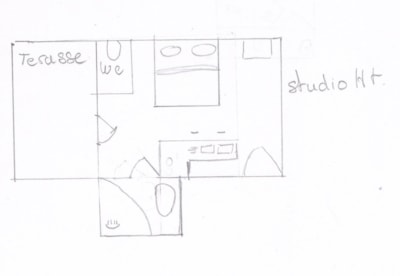 Apartment 20m² CONFORT 1 bedroom / Half-covered terrace