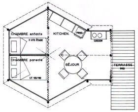 Tipi 20M² 2 Chambres - Sans Sanitaires + Terrasse Semi-Couverte