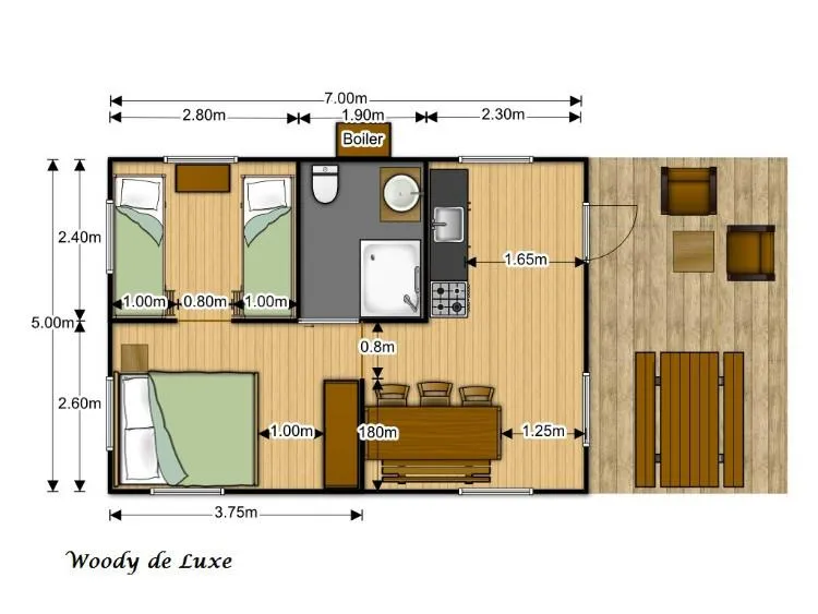 Woody Tente Glamping Xl 2 Chambres (Salle D'eau Et Toilettes Privatives)