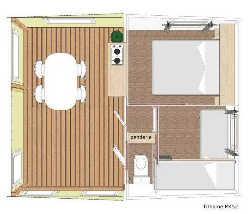 Tithome (Notre Low Cost) 2 Ch 3/4 Pers Sans Salle De Bain, À Mi Chemin Entre  Cabane Et  Mobil Home