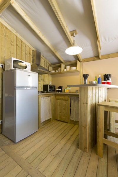 Cabin Sweetflower Comfort 43m² (2 bedrooms) + half covered terrace 11m² + TV