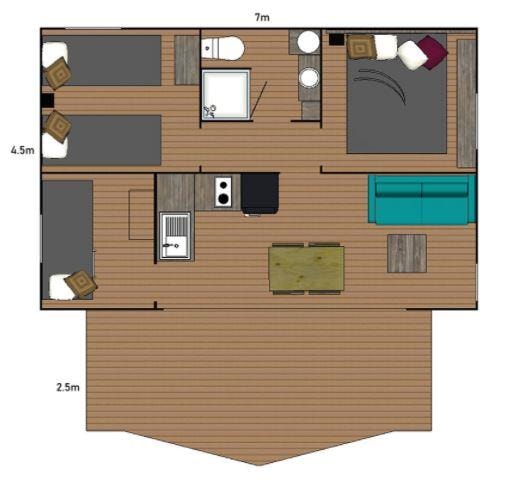 Ecolodge Cotton Toilée 35M² (3 Chambres) + Tv + Terrasse Couverte