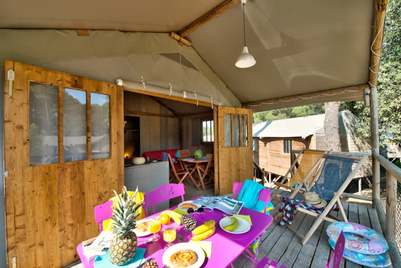 Cabane Lodge Bois Sur Pilotis Standard 38M² (2 Chambres) Dont Terrasse Couverte De 8M²