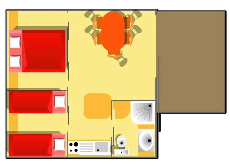 Chalet Morea Avec Terrasse Couverte Tv