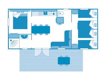 Mietunterkunft - Cottage 3 Schlafzimmer  **** - Camping Sandaya Les Vagues