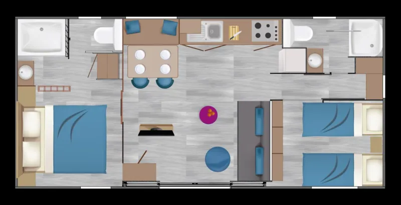 Cottage 4 Personnes Premium (2 Chambres, 2 Salles De Bain)