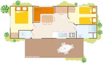 Mietunterkunft - Classic - 2 Bedrooms- 27M² - Camping Marvilla Parks - Les Menhirs