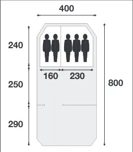 Tente Tunnel 25M2 Sans Sanitaires Privés
