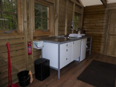 Wooden chalet with a canvas roof. — 4