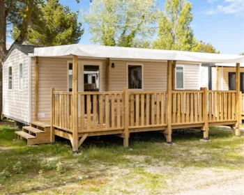 Mietunterkunft - Mobilheim Confort 30M² (2 Schlafzimmer ) + Terrasse + Tv - Flower Camping Le Vieux Moulin