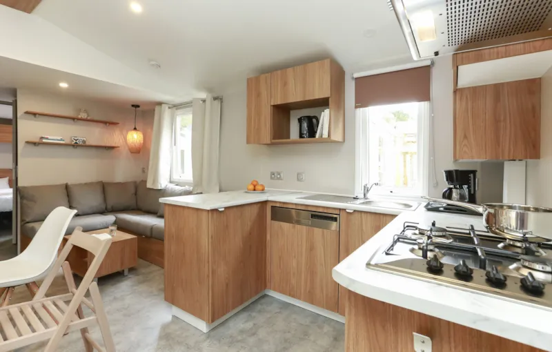 Mobil-Home Premium 40M² (3 Chambres) - 2 Salles De Bain + Terrasse + Tv + Lave-Vaisselle