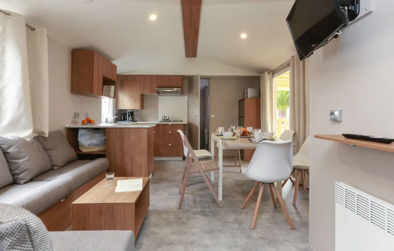 Mobil-Home Premium 40M² (3 Chambres) - 2 Salles De Bain + Terrasse + Tv + Lave-Vaisselle