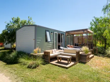 Mietunterkunft - Mobilheim Premium Plus 31M2 - 2 Zimmer + Klimaanlage + Tv + Plancha - Flower Camping Le Rochelongue
