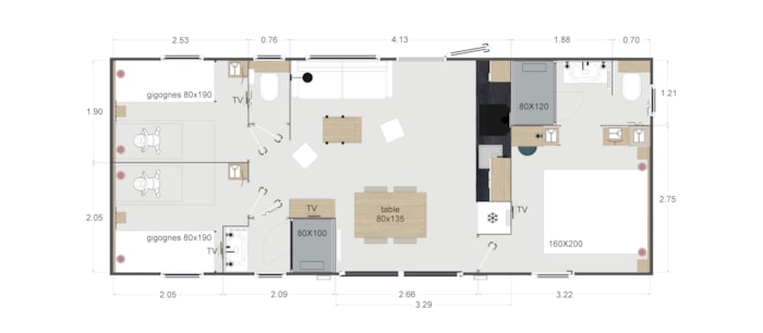 Crecy : King - 3 Chambres - 2 Sdb - 1 Tv - Avec Climatiseur - Draps Et Serviettes Inclus