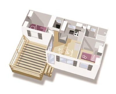 Mobilhome 2 bedrooms ECO + (Air conditioning + Plancha + TV)