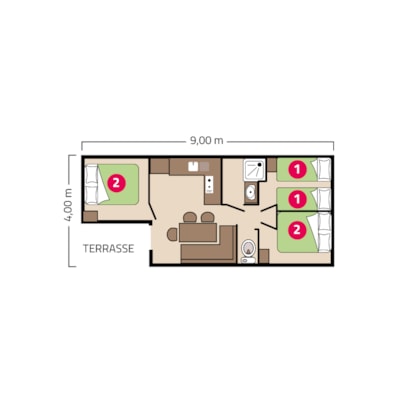 Evasion mobile home - 29m² -3 bedrooms