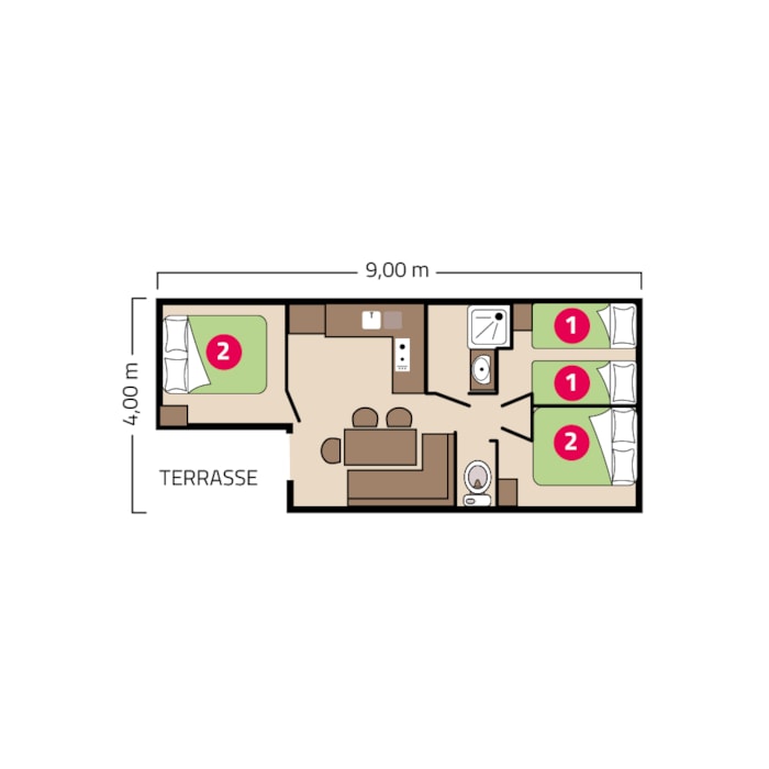 Mobil-Home Evasion - 29M² - 3 Chambres