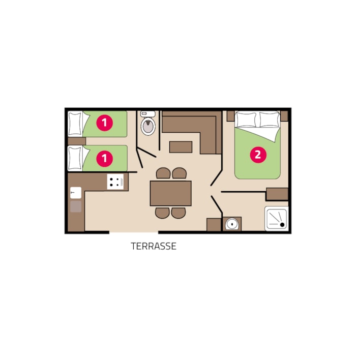 Mobil-Home Bahia - 31M² - 2 Chambres