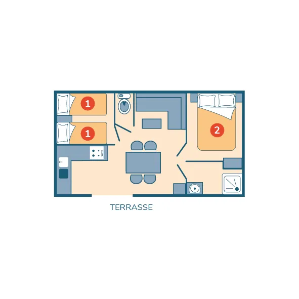 Mobil-Home Bahia Clim - 31M² - 2 Chambres