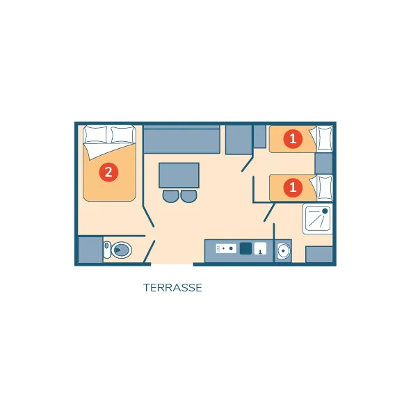 Mobil-Home Riviera - 27 M² - 2 Chambres