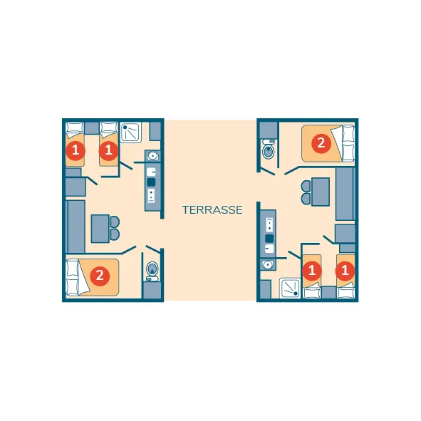 Mobil-Home Tribu 8 Personnes - 44 M² - 4 Chambres
