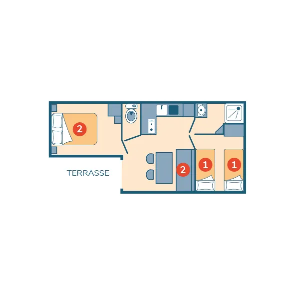 Mobil-Home Loggia Éco 4/6 Personnes - 25 M² - 2 Chambres