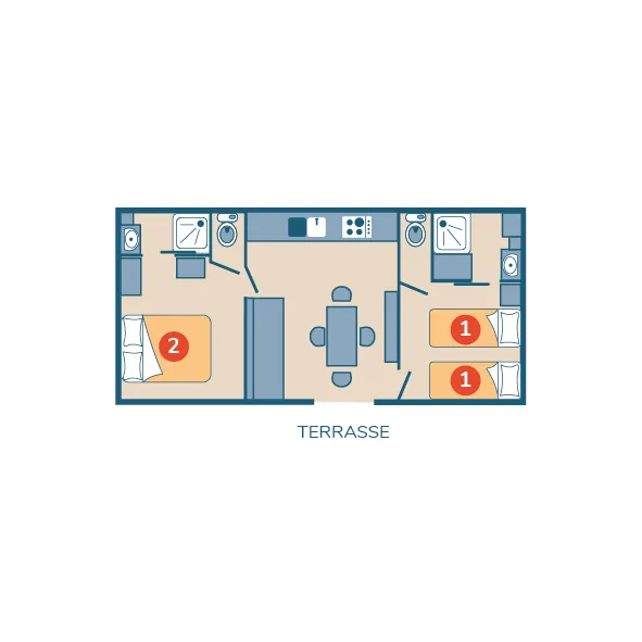 Mobil-Home Clim Suite Duo- 33M² - 2 Chambres