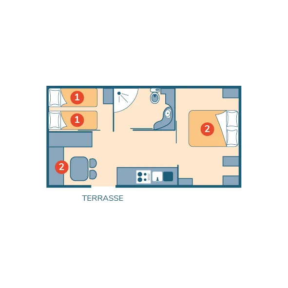 Mobil-Home Pmr Clim - 32M² - 2 Chambres