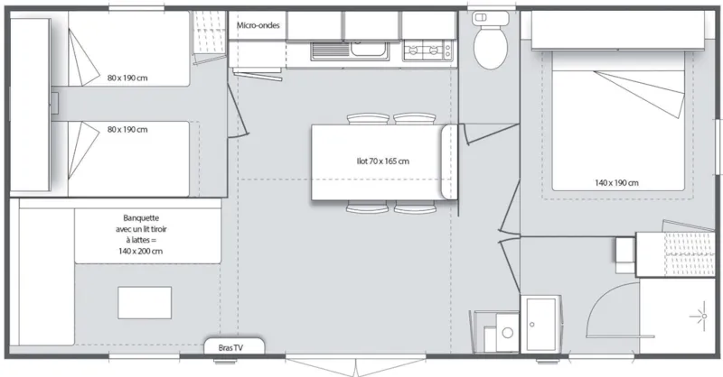 Mobil-Home Confort 2 Chambres Vue Mer