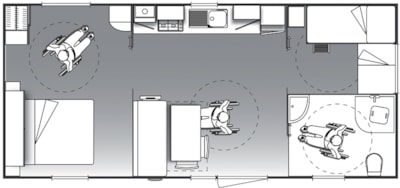 Mobil-home Confort 2 bedrooms PMR (adapted for people with reduced mobility) — 2