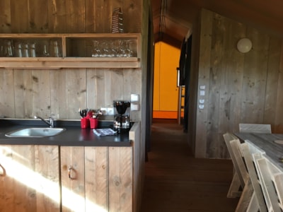 Lodge with sheltered terrace + private facilities 6 pers.