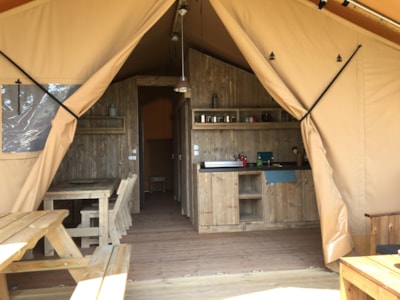 Lodge with sheltered terrace + private facilities 5 pers.