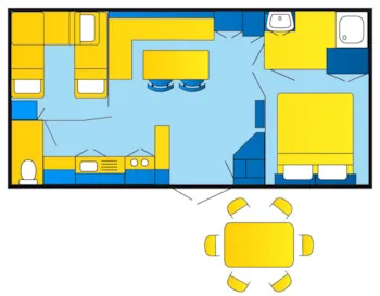 Mietunterkunft - Mobilheim Bali - 4 Erwachsene + 2 Kinder - Camping Marvilla Parks - Le Chêne Gris