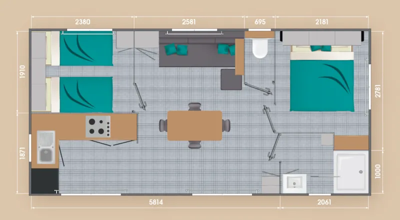Mobil Home Louisiane - 2 Chambres