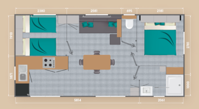 Mobile-home LOUISIANE - 2 bedrooms — 3