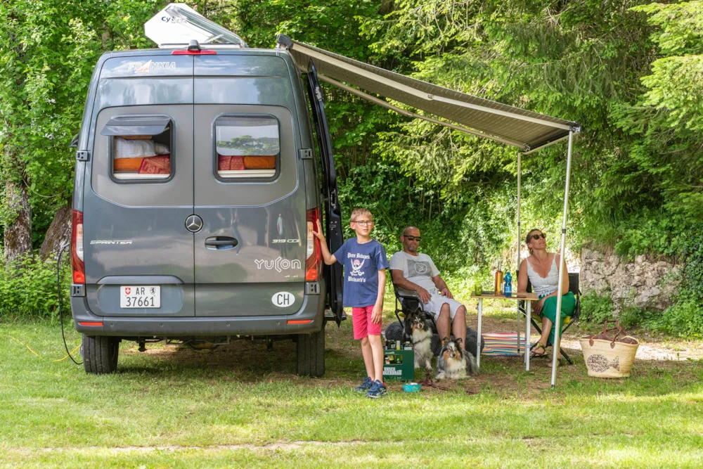 FAMILIE pakket (2 volwassenen + 2 kinderen (-12 jaar oud) + caravan/tent/camper + auto)