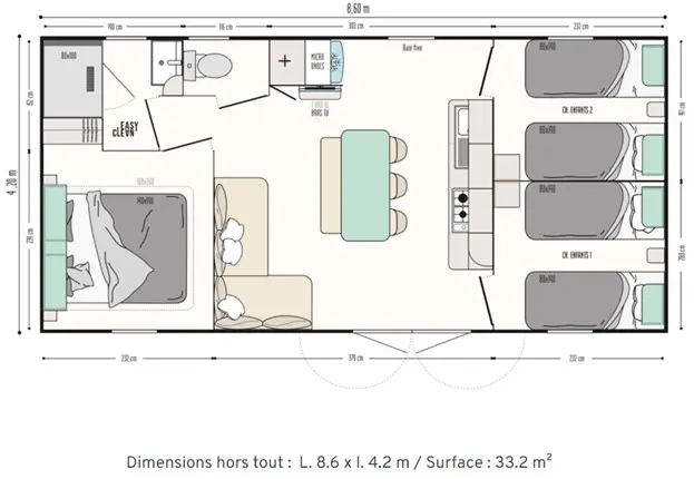Mobil-Home Chêne - 3 Chambres - Moderne Et Confort Pour Toute La Famille
