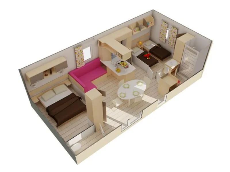 Cottage Flores - 30M²- 2 Chambres + Terrasse Semi-Couverte